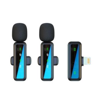 H63 Wireless Lavalier Microphone Dual Mic 8 Pin Noise Canceling Device - 1