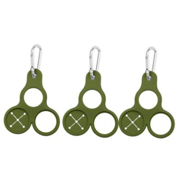 3pcs Green Silicone Water Bottle Buckle & Towel Holder for Outdoors - 1