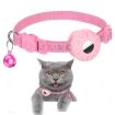 AirTag Tracker Silicone Case for Pets - Reflective Stars & Moon Collar (Pink) - 1