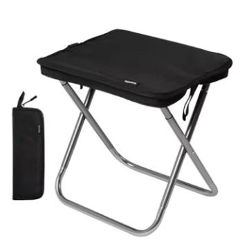 Naturehike Portable Folding Stool - Black Aluminum Camping Chair - 1