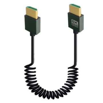 8K 60Hz HDMI 2.1 Spring Cable 0.5m Straight Head - 1