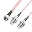 30cm F-Splitter Coaxial RF Cable - F Male to Dual Female Adapter - 5