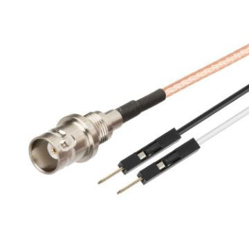 BNC Female to Dual DuPont Male RG316 RF Extension Cable 0.3m Adapter - 1