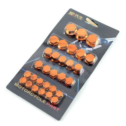 Orange Motorcycle Engine Screw Nut Cap Cover - Decorative Parts for Scooters - 1