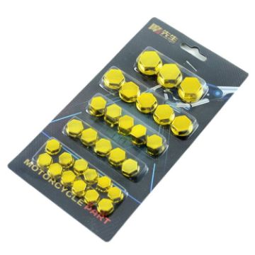 Golden Motorcycle Engine Screw Nut Cap Cover - Decorative Parts for Scooters - 1