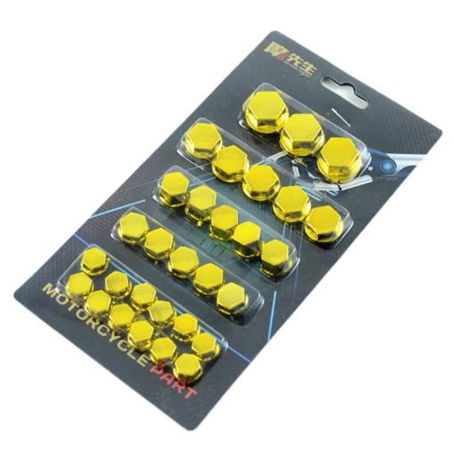 Golden Motorcycle Engine Screw Nut Cap Cover - Decorative Parts for Scooters - 1