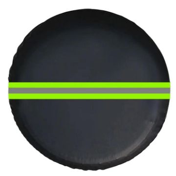 15" Thickened Imitation Leather Spare Tire Cover w/ Reflective Stripes - 1