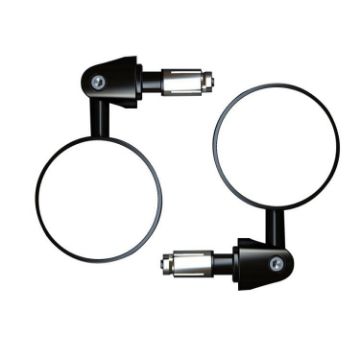 2pcs Motorcycle Rearview Mirror Set - Retro Folding Round Universal - 1