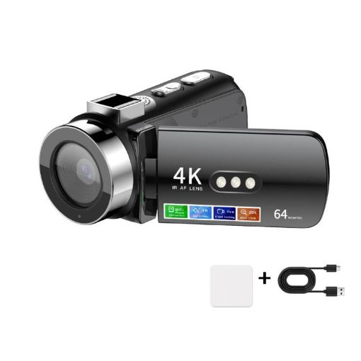 4K WiFi Night Vision Digital Video Camera - Black, HD Lightless Colorful - 1