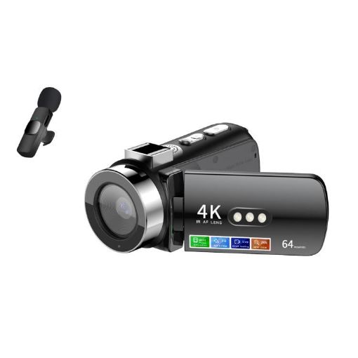 4K WiFi Night Vision Camera Black + Wireless Noise Reduction Microphone - 1