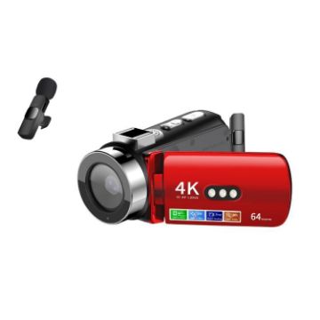 4K WiFi Night Vision Camera Red + Wireless Noise Reduction Microphone - 1
