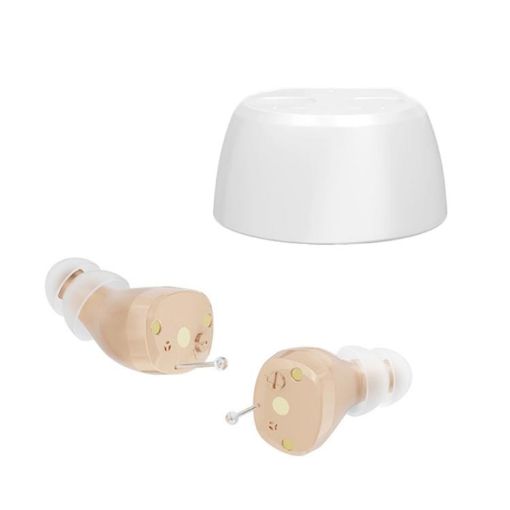 Invisible Rechargeable CIC Hearing Aid - Portable Mini Sound Amplifier Pair - 1