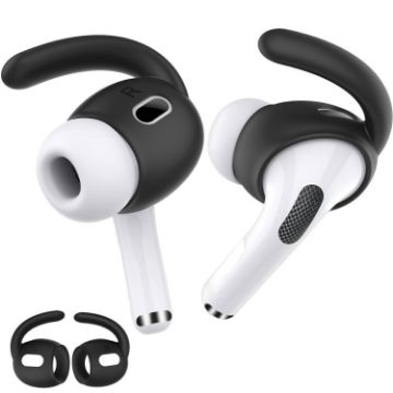 AirPods Pro 2 Ear Caps Silicone Anti-Lost Non-Slip Hooks Black Large - 1