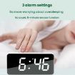 LED Mirror Digital Clock, Type-C Port, 18650 Battery Slot, White - 3