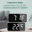 LED Mirror Digital Clock, Type-C Port, 18650 Battery Slot, White - 4