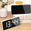 LED Mirror Digital Clock, Type-C Port, 18650 Battery Slot, White - 7