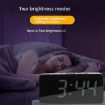 LED Mirror Digital Clock, Type-C Port, 18650 Battery Slot, White+Blue - 5
