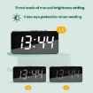 LED Mirror Digital Clock, Type-C Port, 18650 Battery Slot, Black+Blue - 6