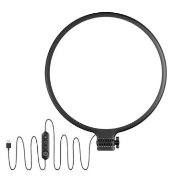 8" Black LED Fill Light for Live Streaming & Photography - Eye Protection - 1