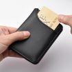 Beige Cross Texture Men's Leather Wallet with Card Holder & ID Bag - 7