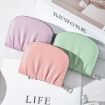 Beige Women PU Zipper Short Wallet - Pleated Solid Color Coin Purse - 8