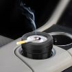 A636 Black Gray Screw Cap Ashtray for Car & Home Desktop Use - 2