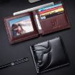 BULL CAPTAIN 0203 RFID Cowhide Wallet - Multiple Card Slots, Coffee - 8