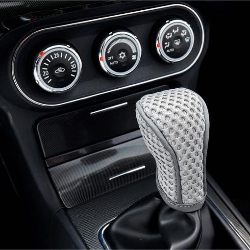Universal Car Gearshift Cover - Manual Transmission Gray Interior Accessory - 1