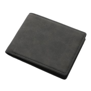 DEABOLAR Men's Black Soft Leather Short Wallet with Zipper & Card Bag - 1