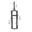 KRSEC XR36 27.5" MTB Fork, Straight Taper, Barrel Axle, Wire Damping, Black - 3