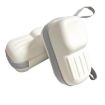 Portable Beige Folding Fan Bag - Summer Hanging Neck Organizer Box - 2