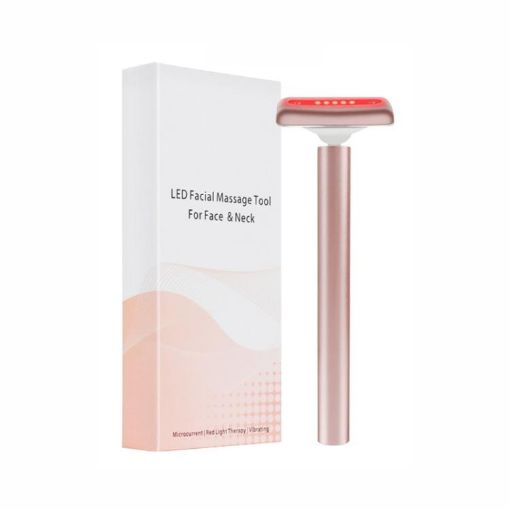 Fairy Pink Red Light Facial Wand Eye Neck Massager for Lifting & Dark Circles - 1