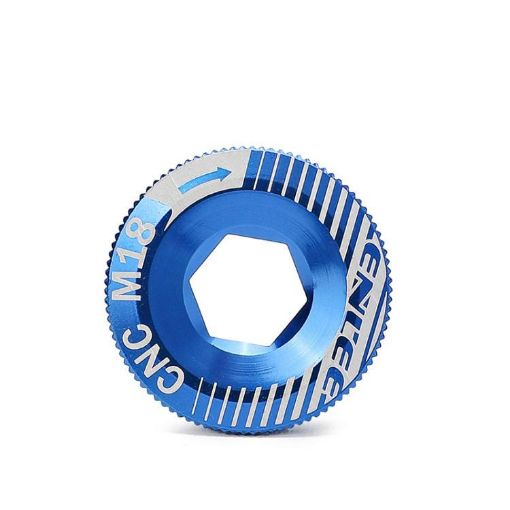 ENLEE M18 Blue Aluminum Bicycle Crank Cover Screws - 1