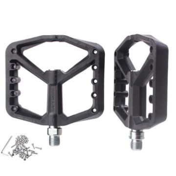 RACEWORK RK579 Bicycle Wide Anti-slip Nylon Pedal - 1 Pair (Black) - 1