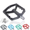 RACEWORK RK579 Gray Bicycle Wide Anti-slip Nylon Bearing Pedal Pair - 2