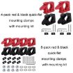 Car Quick-Fix Adjustable Rubber Clamp, 4 Red & 4 Black Clips - 2