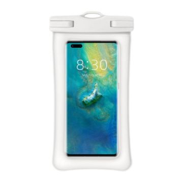 White TPU Dual Airbag Floating Waterproof Phone Pouch for Diving & Swimming - 1