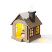 500ML Mini Snow House Humidifier USB Snowman Light, Plug-in Brown - 1