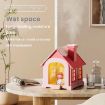 500ML Mini Snow House Humidifier USB Snowman Light, Rechargeable Brown - 5