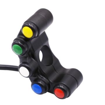 Motorcycle Headlight Auxiliary Light Horn Switch Aluminum Alloy 5-Position - 1