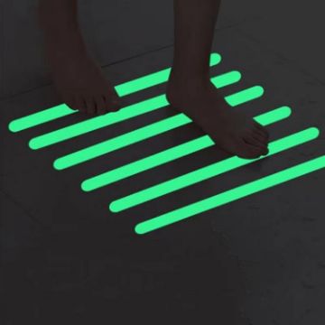 12pcs PEVA Glow-in-the-Dark Anti-Slip Stickers for Bathroom & Stairs - 1