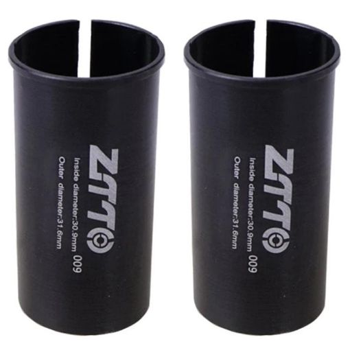 ZTTO Bicycle Seat Post Conversion Sleeve 30.9-31.6mm 2pcs (Black) - 1