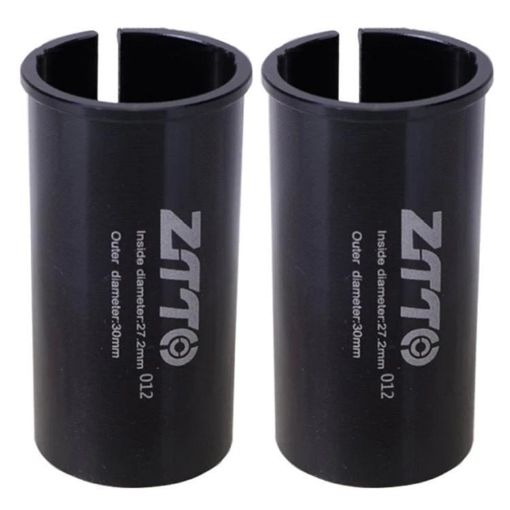 ZTTO Bicycle Seat Post Conversion Sleeve 27.2-30mm 2pcs (Black) - 1