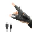 Rechargeable LED Light Gloves for Night Riding & Car Repair, Sisal Gray-Right - 1