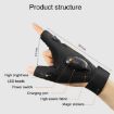 Rechargeable LED Light Gloves for Night Riding & Car Repair, Sisal Gray-Right - 3