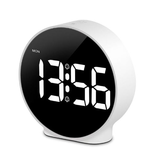 EDUP EH-8816 Digital Clock Night Light Dual Power Alarm (White) - 1