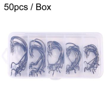 HENGJIA FH013 50pcs Outdoor Fishing Cranked Stripers Hook Set - Black - 1
