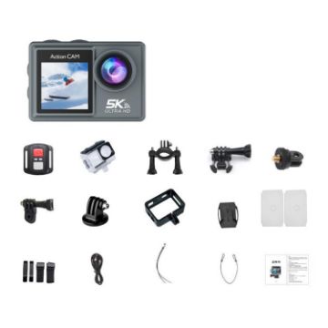 M40TR 5K Action Camera with Touch Screen & Remote, Anti-Shake, Dive Ready - 1