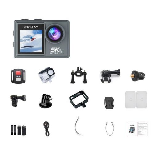 M40TR 5K Action Camera with Touch Screen & Remote, Anti-Shake, Dive Ready - 1