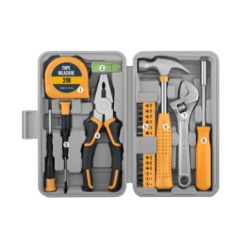 20-Piece Multifunctional Home Repair Hand Toolbox Set - Upgrade Yellow - 1